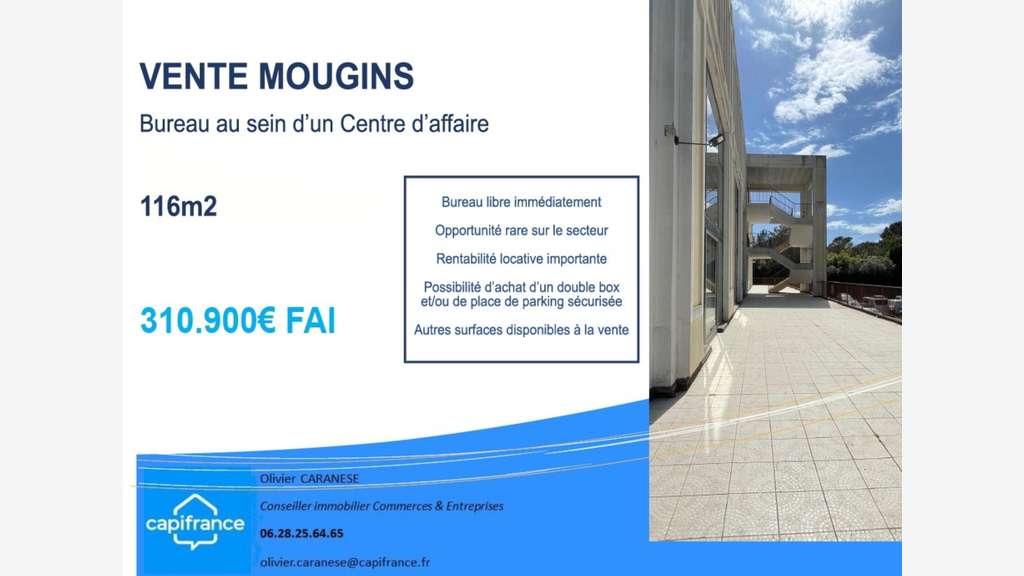 Grand Bureau 116m2 à vendre MOUGINS (06) - libre