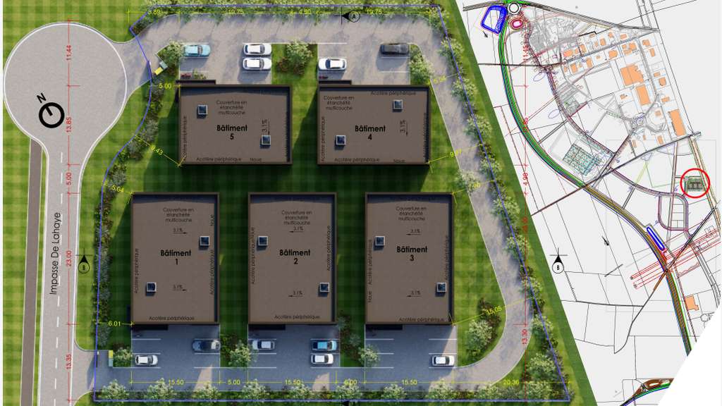 Atelier neuf de 330m² à vendre parc Eole
