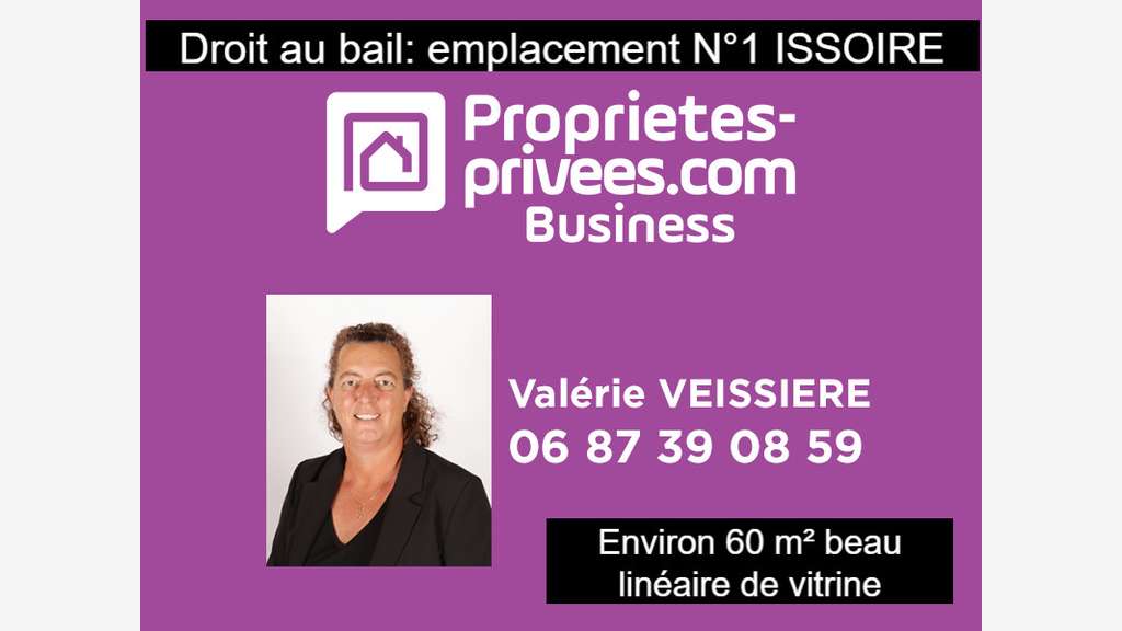 Cession de bail local commercial de 60m² Issoire