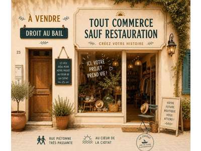 Cession droit au bail Locaux commerciaux - Boutiques à La Ciotat