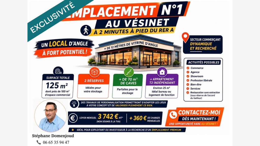 Local emplacement N°1 – visibilité exceptionnelle