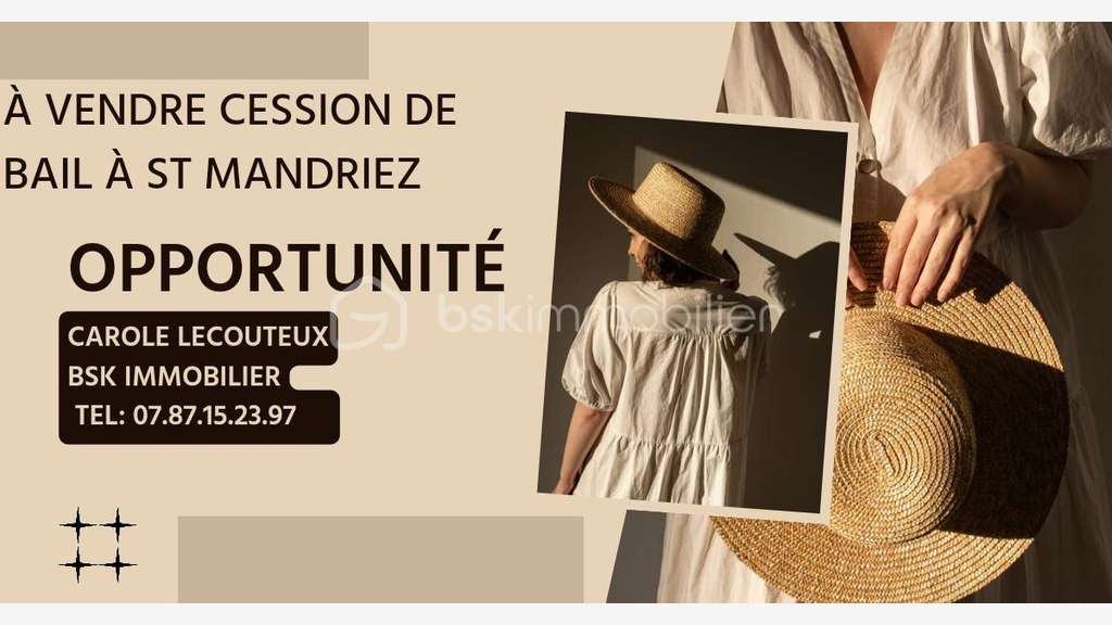 Local commercial 22m² à céder ST Mandriez sur Mer