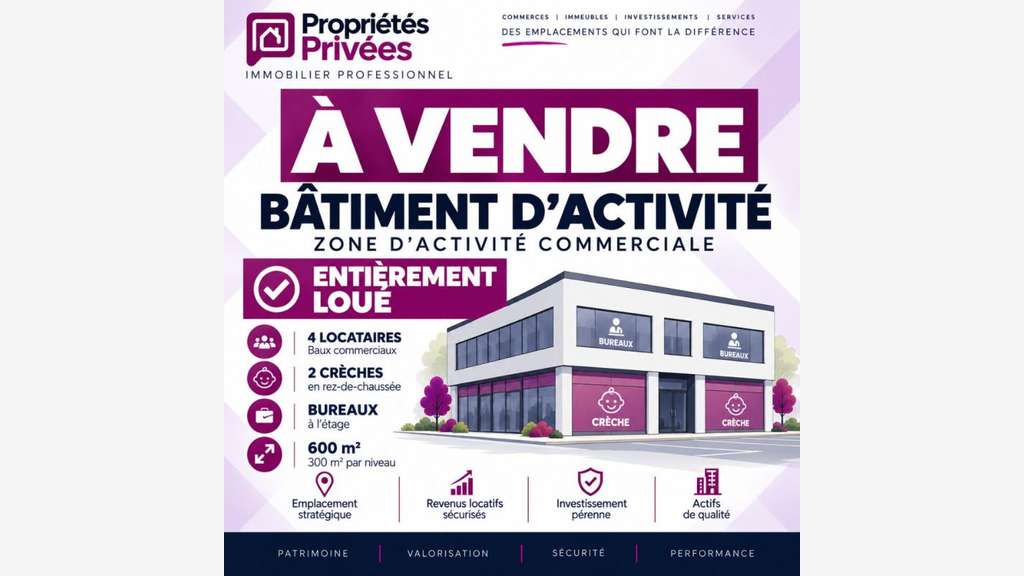 AV bâtiment d'activité entièrement loué à Marly