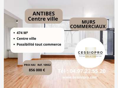 A vendre murs commerciaux 474m² à Antibes centre