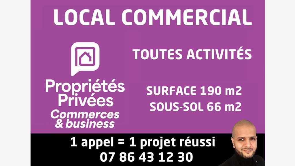 AV local commercial 190m² en centre-ville de Berck