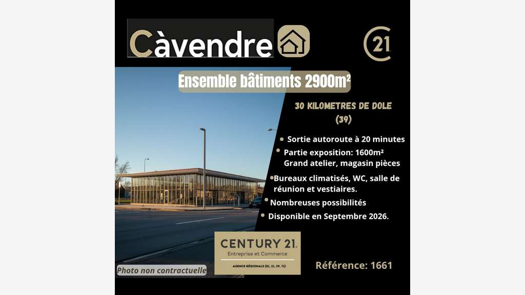 Vente ensemble de bâtiments de 2900m² à Dole