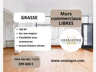 Murs commerciaux libres 166m² axe majeur Grasse 