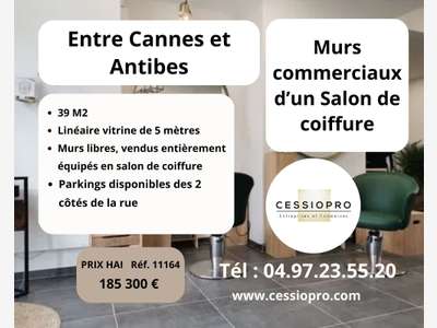 AV murs commerciaux salon coiffure Juan-les-Pins