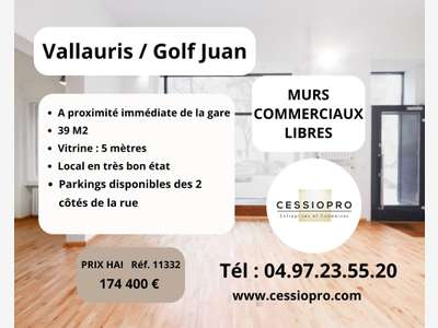 A vendre murs commerciaux libres au Golfe Juan