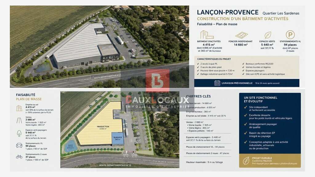 AV local d'activité 4415m² en VEFA à Lançon Pce
