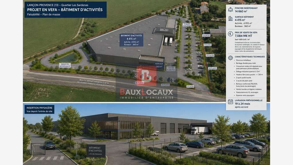 AV local d'activité 4415m² en VEFA à Lançon Pce
