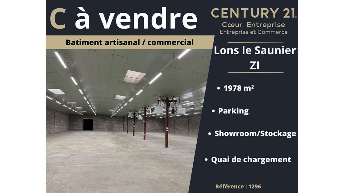 Cède bâtiment Industriel 1978m² ZI Lons Le Saunier