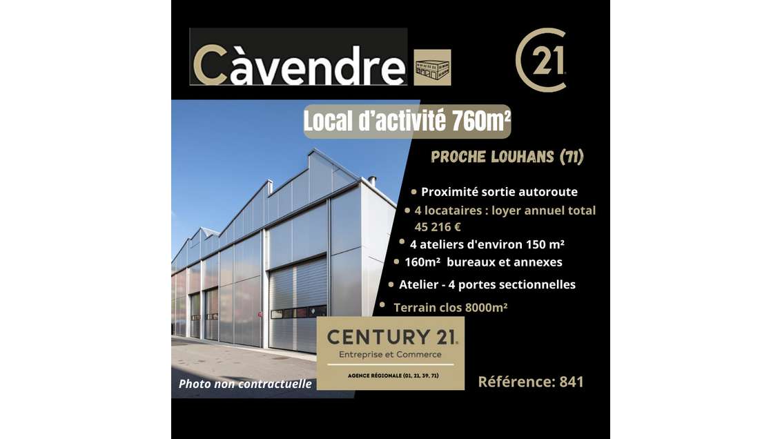 AV bâtiment industriel récent 760m² proche Louhans