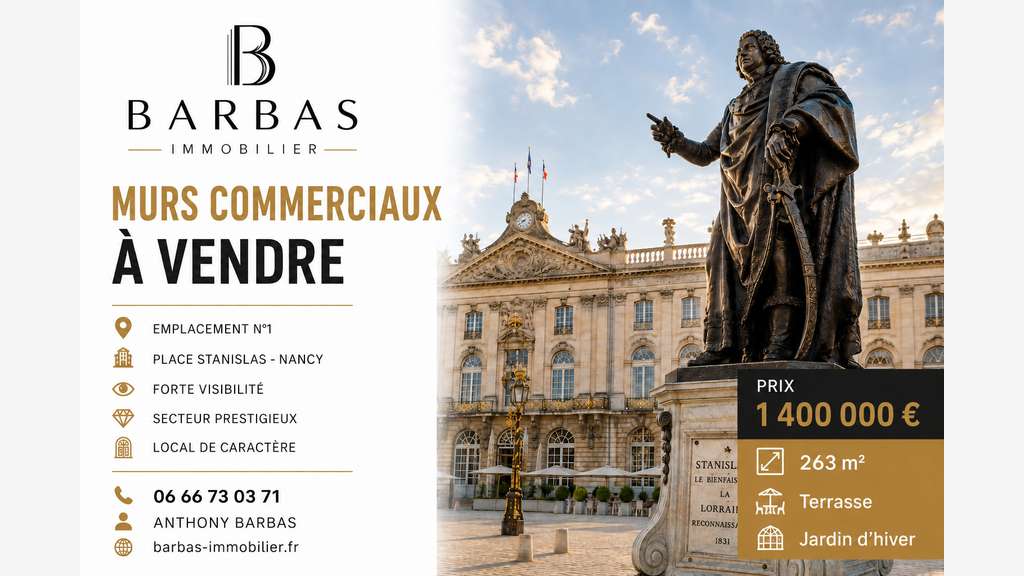 MURS COMMERCIAUX 263 m² RESTAURANT LOUÉ, TERRASSE