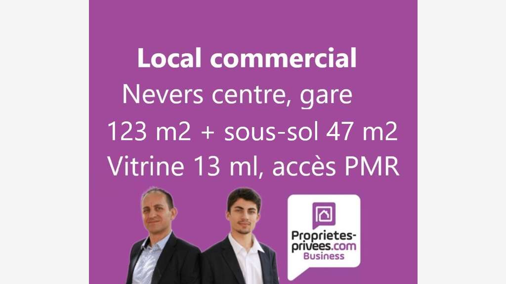 A vendre local de 200m² accès PMR à Nevers gare