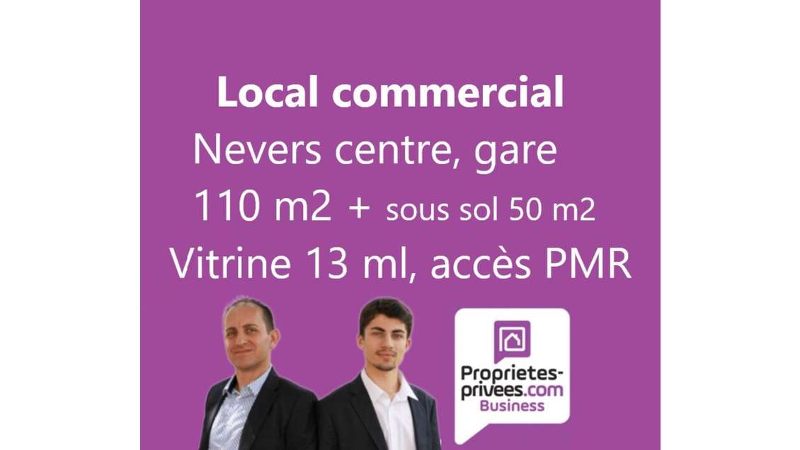 A vendre local de 200m² accès PMR à Nevers gare