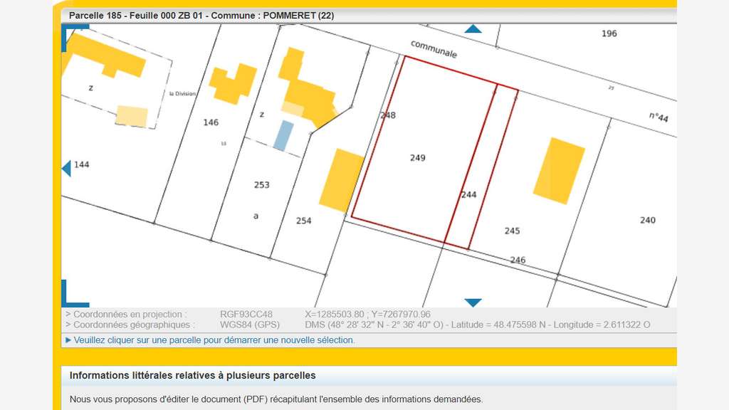 Vente foncier 2329m² zone d'activités Pommeret