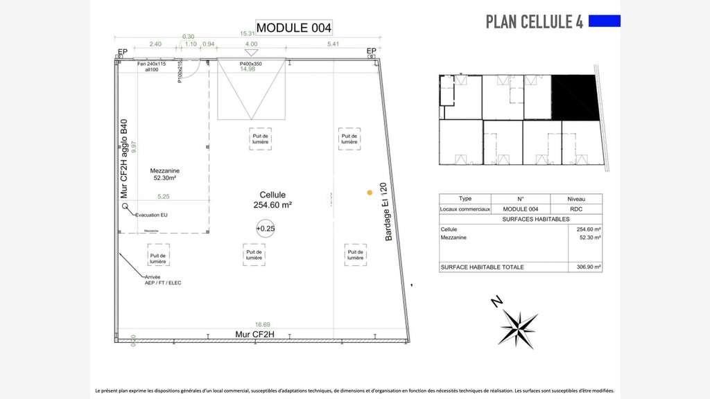 À vendre local neuf 306m² Z.A de la Nivardière