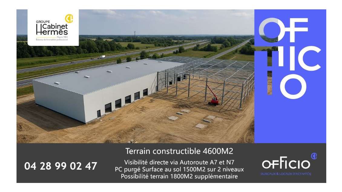 AV local 550m² parcelle 4660m² Portes les Valence