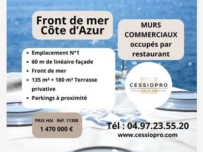 AV murs commerciaux occupés 135m² front de mer 06