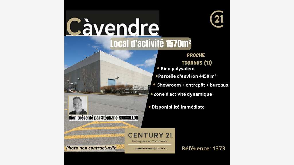 Vente local d'activité 1570m² proche Tournus