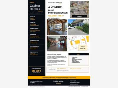 Immeuble commercial 760m² sur 1200m² à Valence