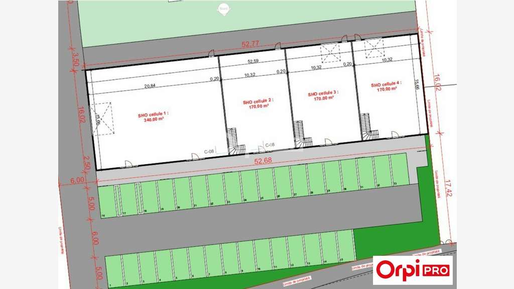 Vente bâtiment d'activités 1339m² Valence empl N°1