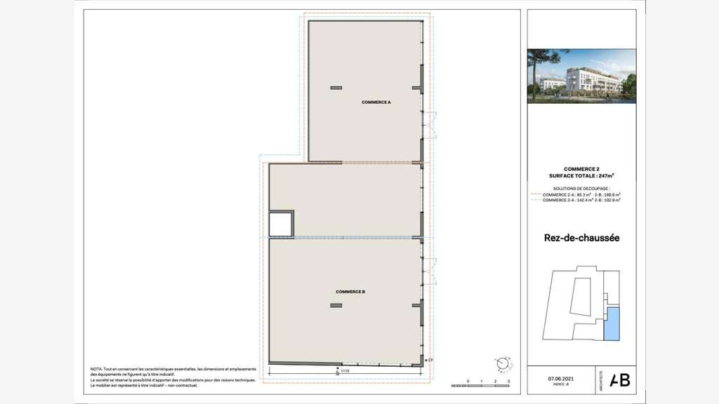 AV local commercial 247m² secteur Monteux