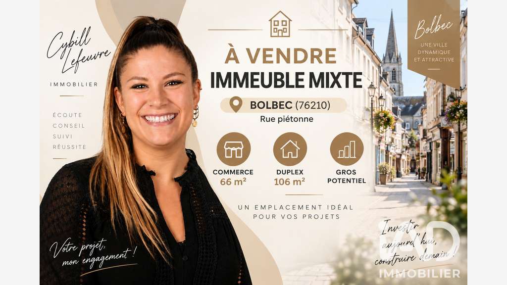 Vente local commercial libre de 180m² à Bolbec