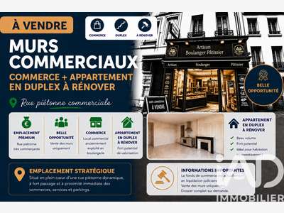 Vente local commercial libre de 180m² à Bolbec