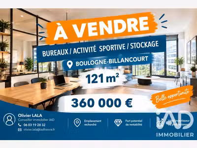 Vente local commercial 121m² Boulogne-Billancourt