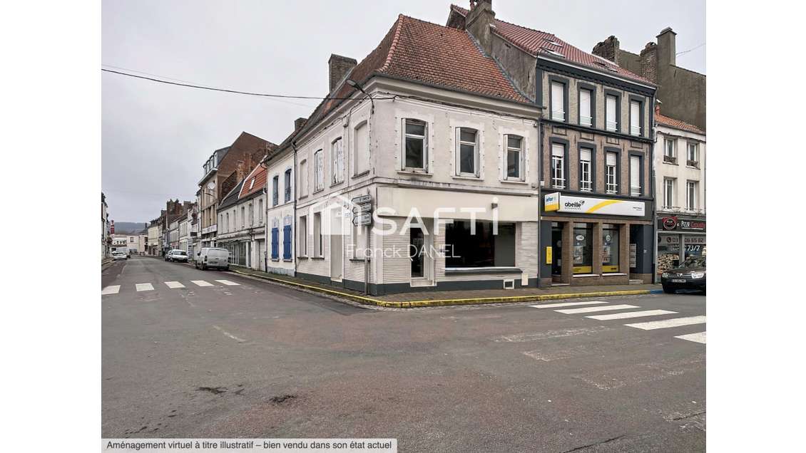 Vente ensemble immobilier mixte d'angle à Hesdin