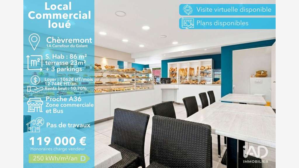 AV local commercial 86m² emplac N°1 à Chèvremont