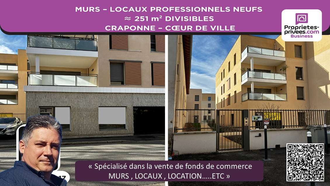 A vendre locaux professionnels 251m² à Craponne