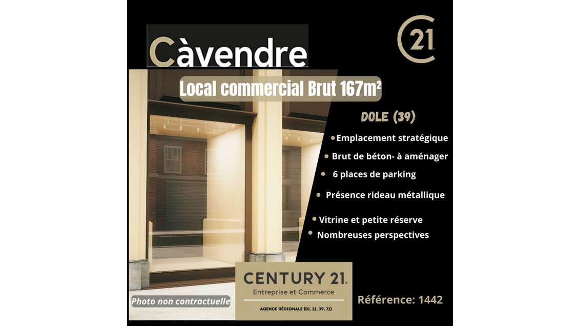 Vente local commercial de 167m² à Dole (39)