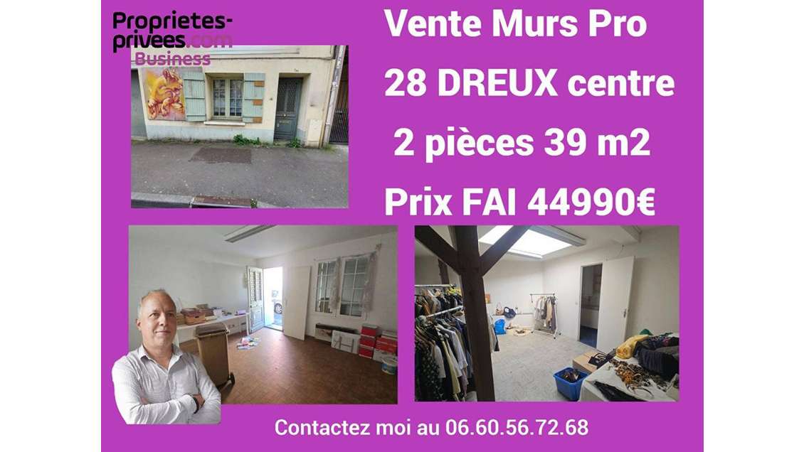 Vente murs commerciaux 39m² à Dreux centre