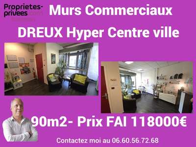 Vente murs commerciaux 90m² à Dreux hyper centre