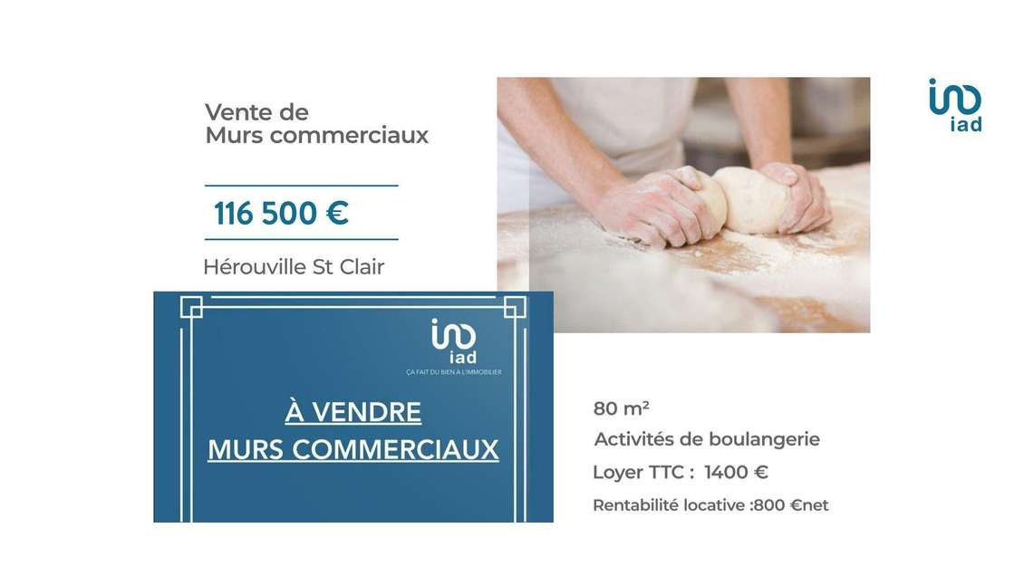 AV murs commerciaux 80m² à Hérouville-Saint-Clair