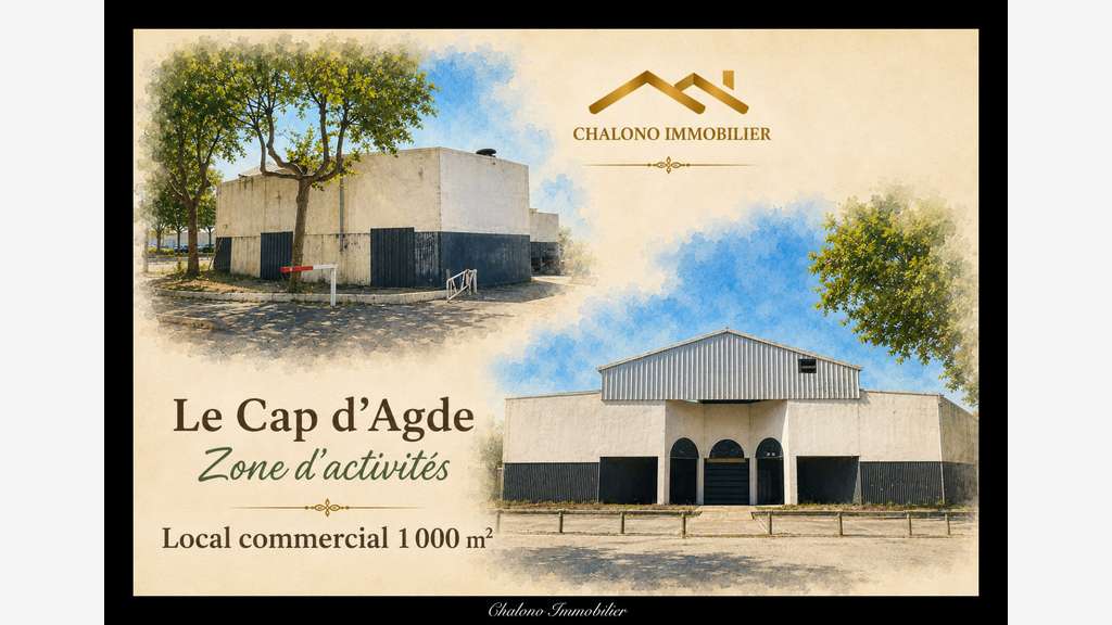 A vendre local commercial 880m² au Cap d'Agde