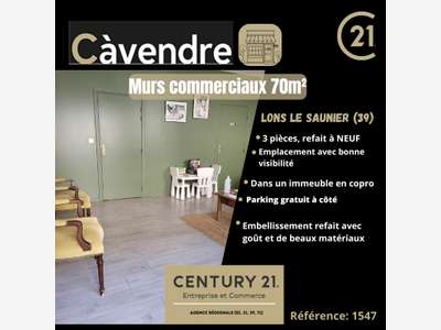 Murs commerciaux 70m² à vendre sur Lons le Saunier