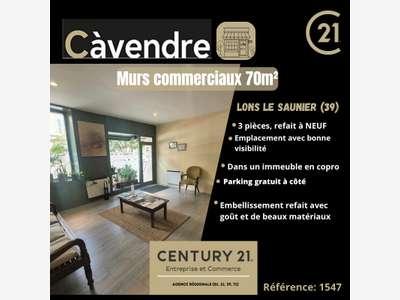 Murs commerciaux 70m² à vendre sur Lons le Saunier