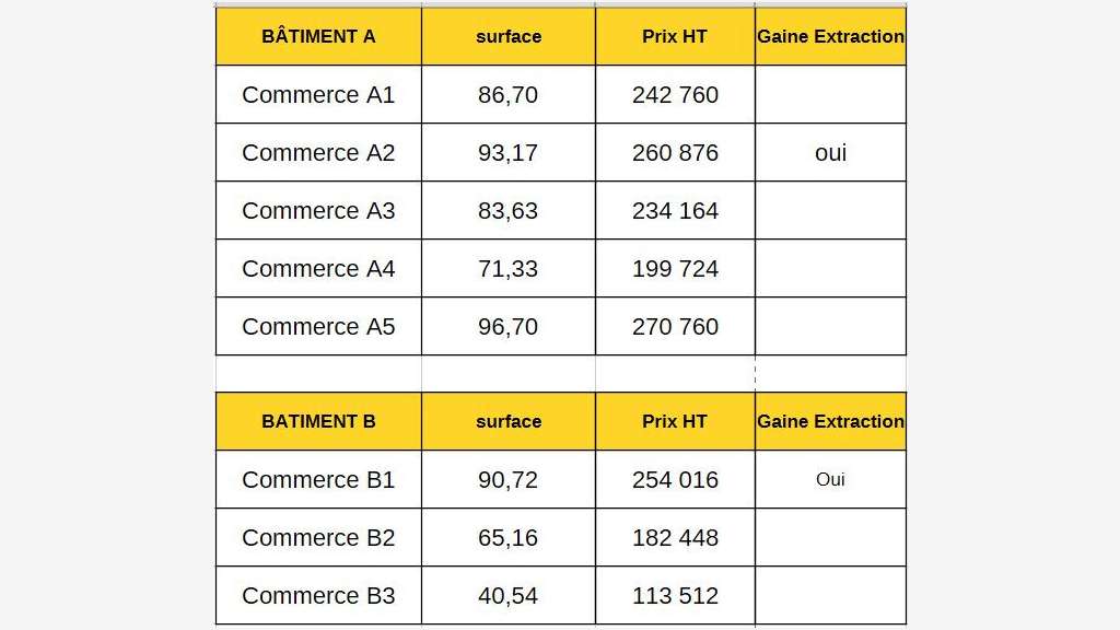 Locaux disponibles tous commerces à Meyzieu
