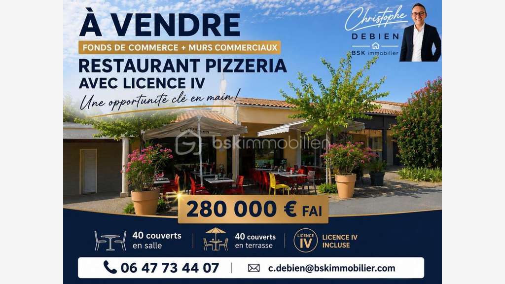 FONDS DE COMMERCE + MURS COMMERCIAUX - RESTAURANT