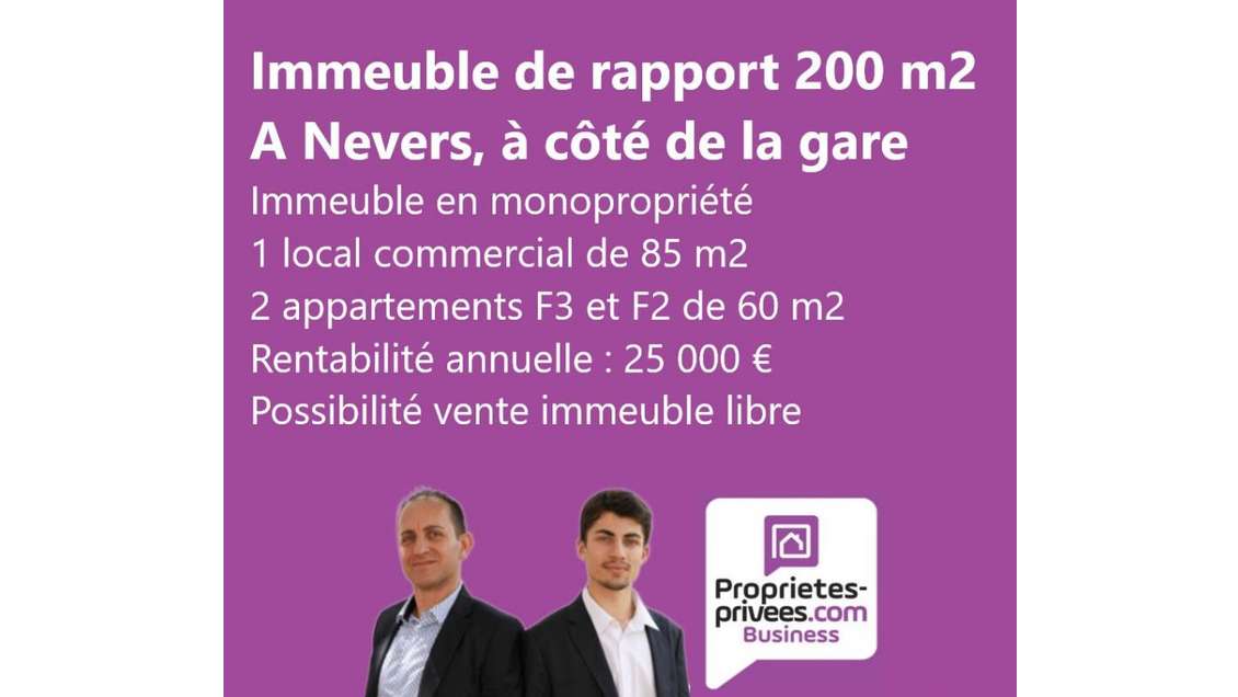 Vente immeuble de rapport 200m² à Nevers centre