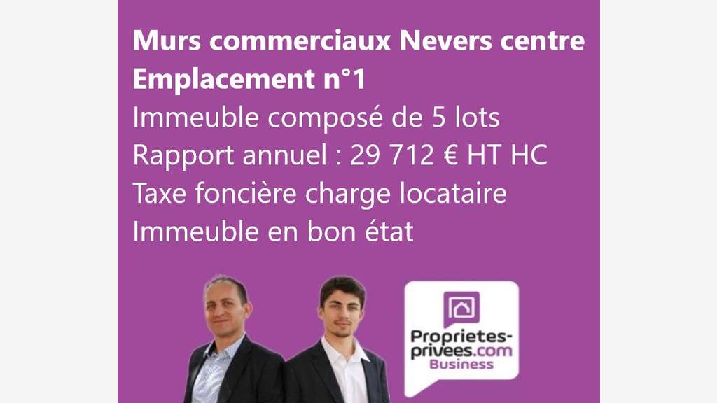 Vente murs commerciaux loués à Nevers centre