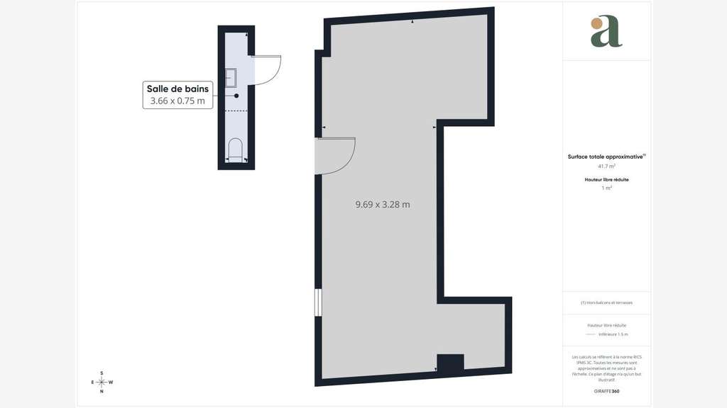 Local professionnel 40 m² avec stationnement
