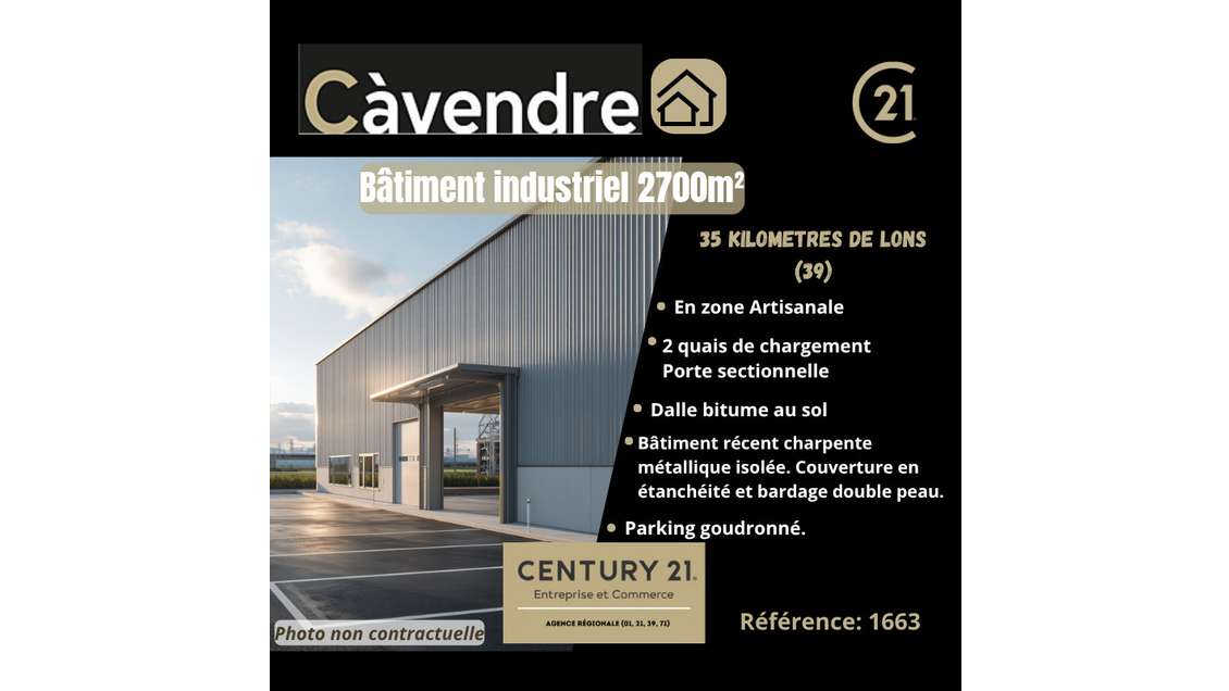 VENTE entrepôt / Bâtiment industriel
