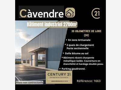 Vente bâtiment industriel 2700m² proche Orgelet