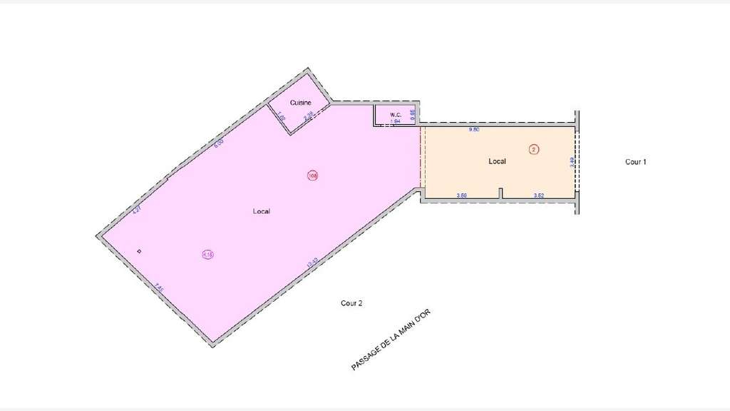 Local libre 129m² Paris 11e Passage de Main d’Or