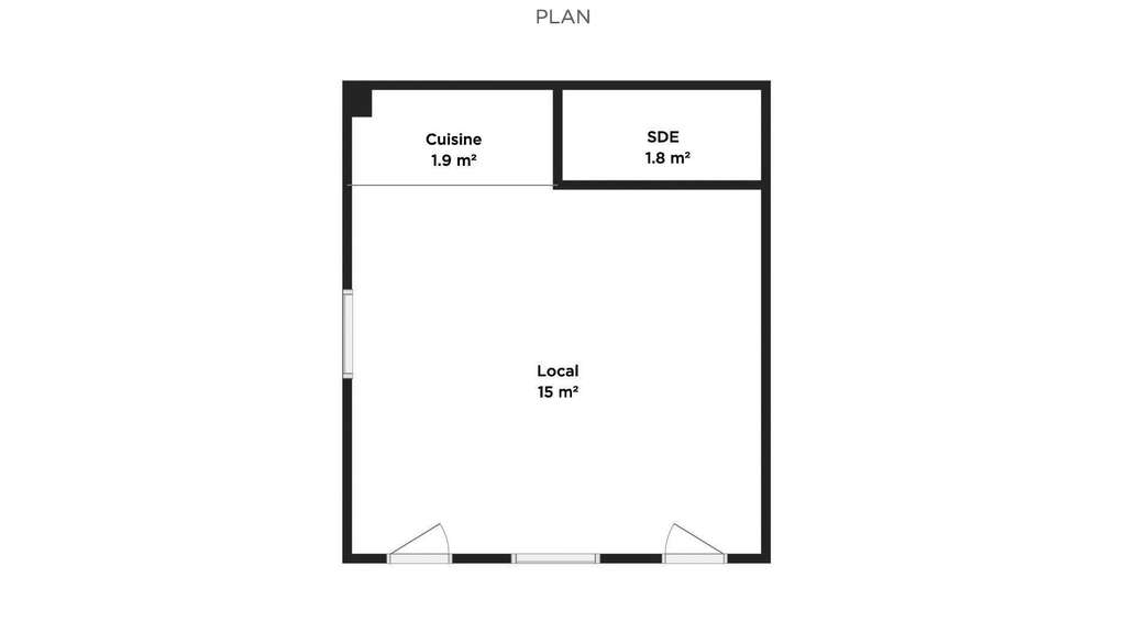 Local commercial refait à neuf 19m² à Paris 11e